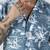 Airglow forest printed blue half sleeves shirt