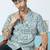 Tribal printed half sleeves blue shirt