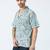 Tribal printed half sleeves blue shirt