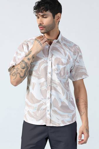 Peach brushstroke design shirt