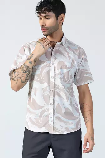Peach brushstroke design shirt