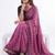 Stunning pink viscose rangoli silk saree with black embroidery and mirror work