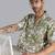 Leaf shadow printed green shirt