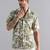 Leaf shadow printed green shirt