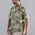 Leaf shadow printed green shirt