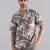 Brown nature burst print shirt
