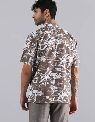 Brown nature burst print shirt 2