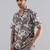 Brown nature burst print shirt