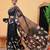 Black printed cotton blend ethnic saree with blouse piece