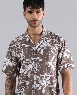Brown nature burst print shirt 5
