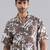 Brown nature burst print shirt