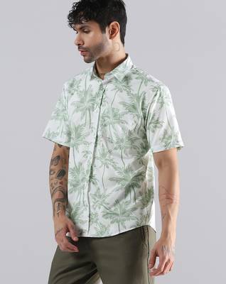 Palm paradise print half sleeve shirt 3