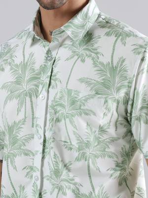 Palm paradise print half sleeve shirt 5