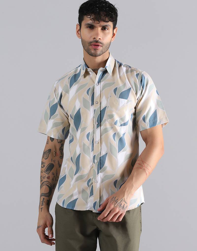 Leaf flow print shirt