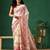 Off white printed art silk ethnic saree with blouse piece