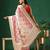 Off white printed art silk ethnic saree with blouse piece