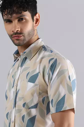 Leaf flow print shirt
