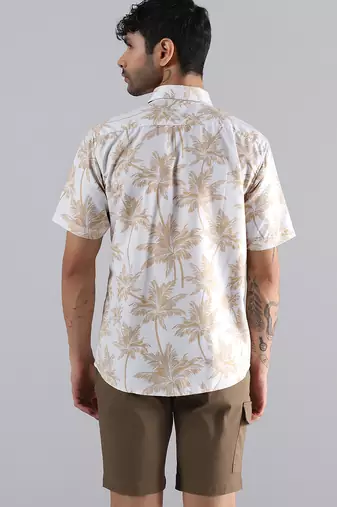 Desert palm print half sleeves shirt