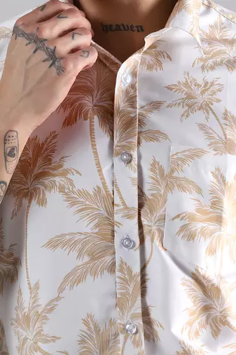 Desert palm print half sleeves shirt