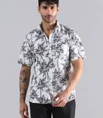 White hawaiian printed shirt