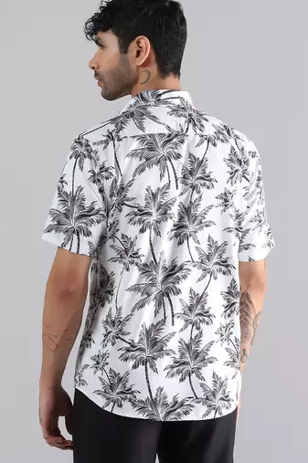 White hawaiian printed shirt