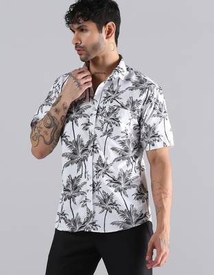 White hawaiian printed shirt 3