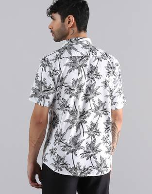 White hawaiian printed shirt 4