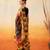 Mustard printed cotton blend ethnic saree with blouse piece
