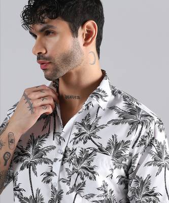 White hawaiian printed shirt 5