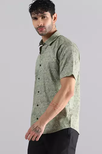 Light green paisley shirt