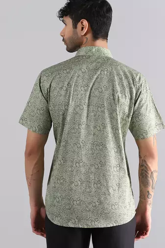 Light green paisley shirt