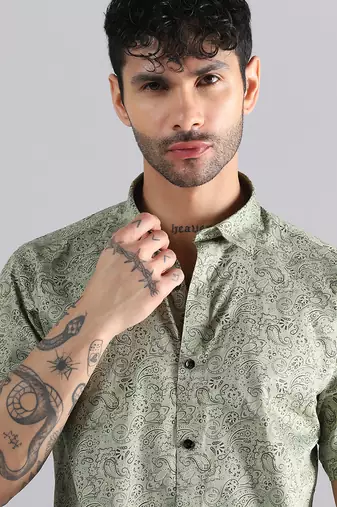 Light green paisley shirt