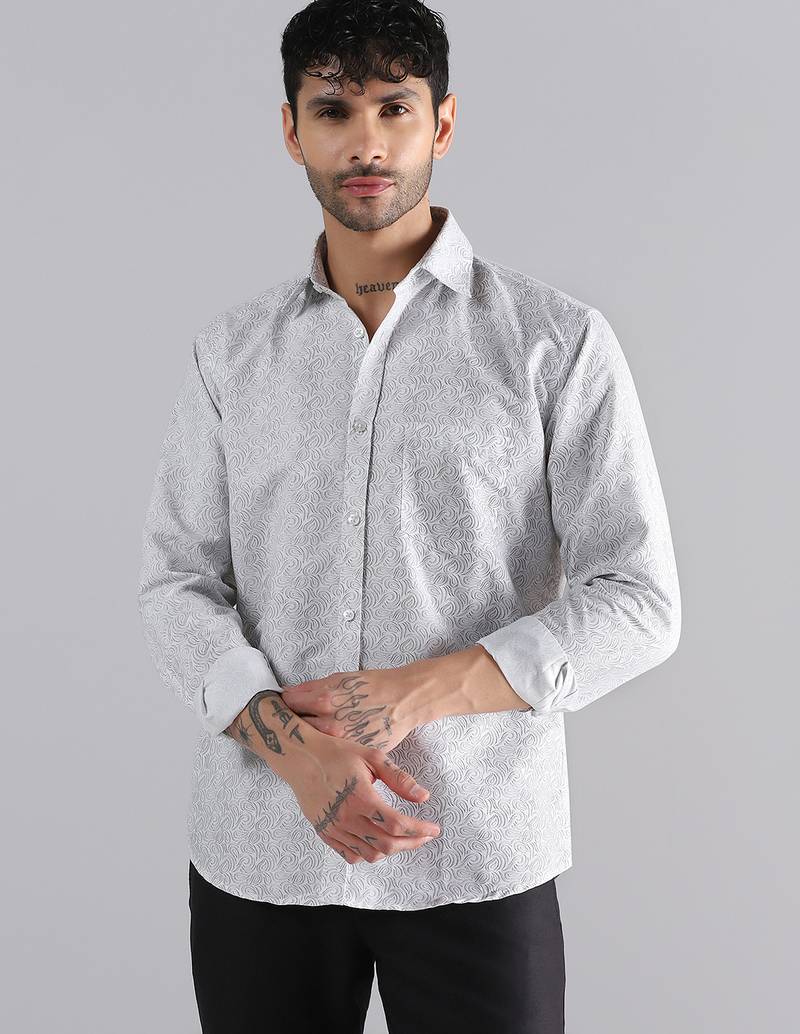 White shirt with subtle swirl