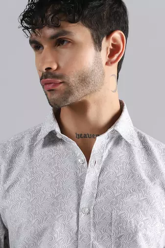 White shirt with subtle swirl