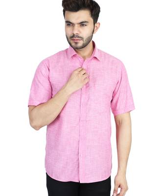 Pink half sleeves casual shirt 1