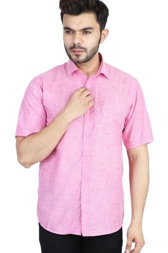 Pink half sleeves casual shirt