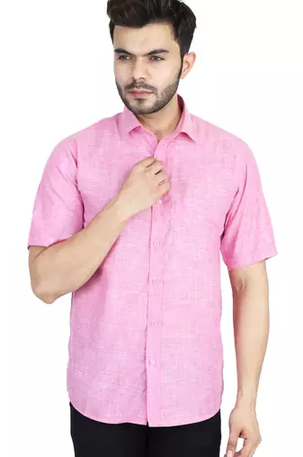 Pink half sleeves casual shirt