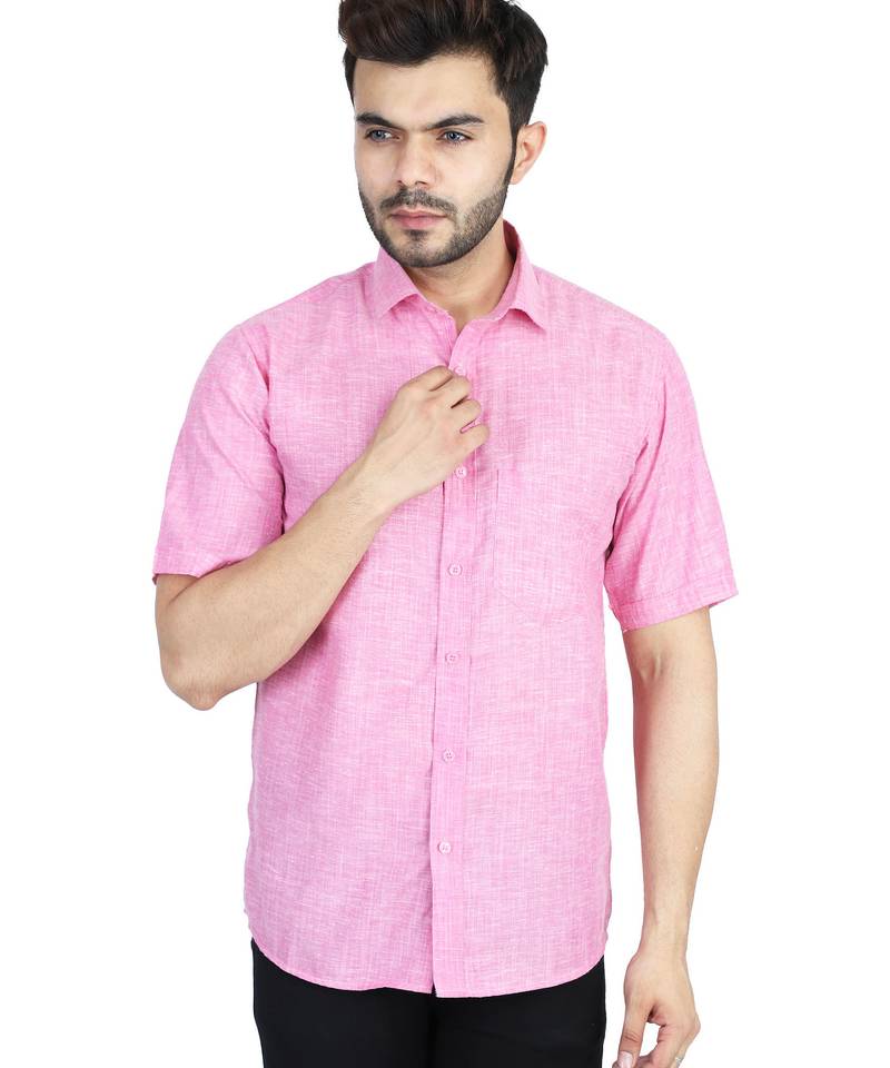 Pink half sleeves casual shirt