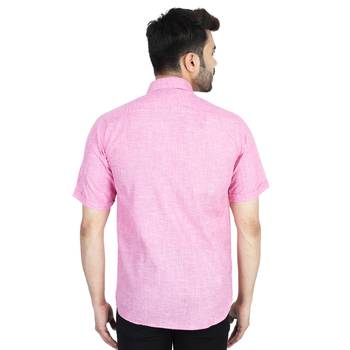 Pink half sleeves casual shirt 2