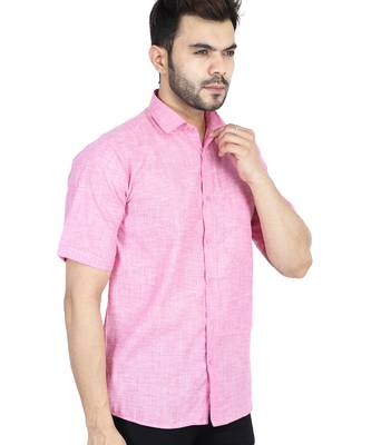 Pink half sleeves casual shirt 3