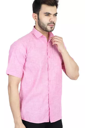 Pink half sleeves casual shirt