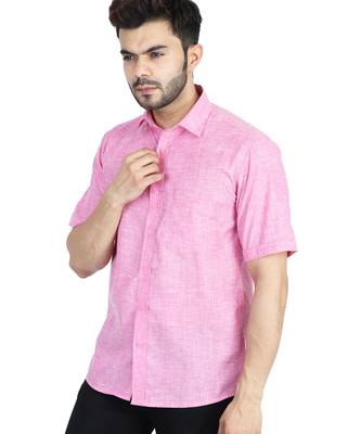 Pink half sleeves casual shirt 4
