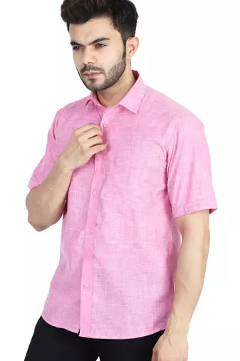 Pink half sleeves casual shirt