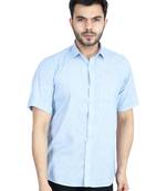 Blue half sleeves casual shirt
