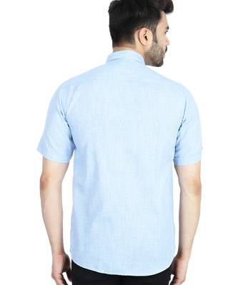 Blue half sleeves casual shirt 2