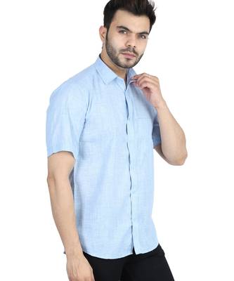 Blue half sleeves casual shirt 3