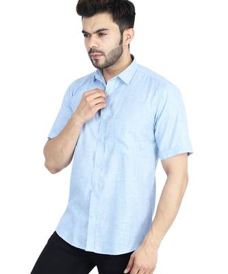 Blue half sleeves casual shirt 4