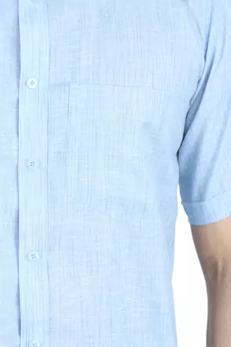 Blue half sleeves casual shirt