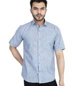 Blue half sleeves casual shirt