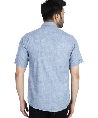 Blue half sleeves casual shirt 2